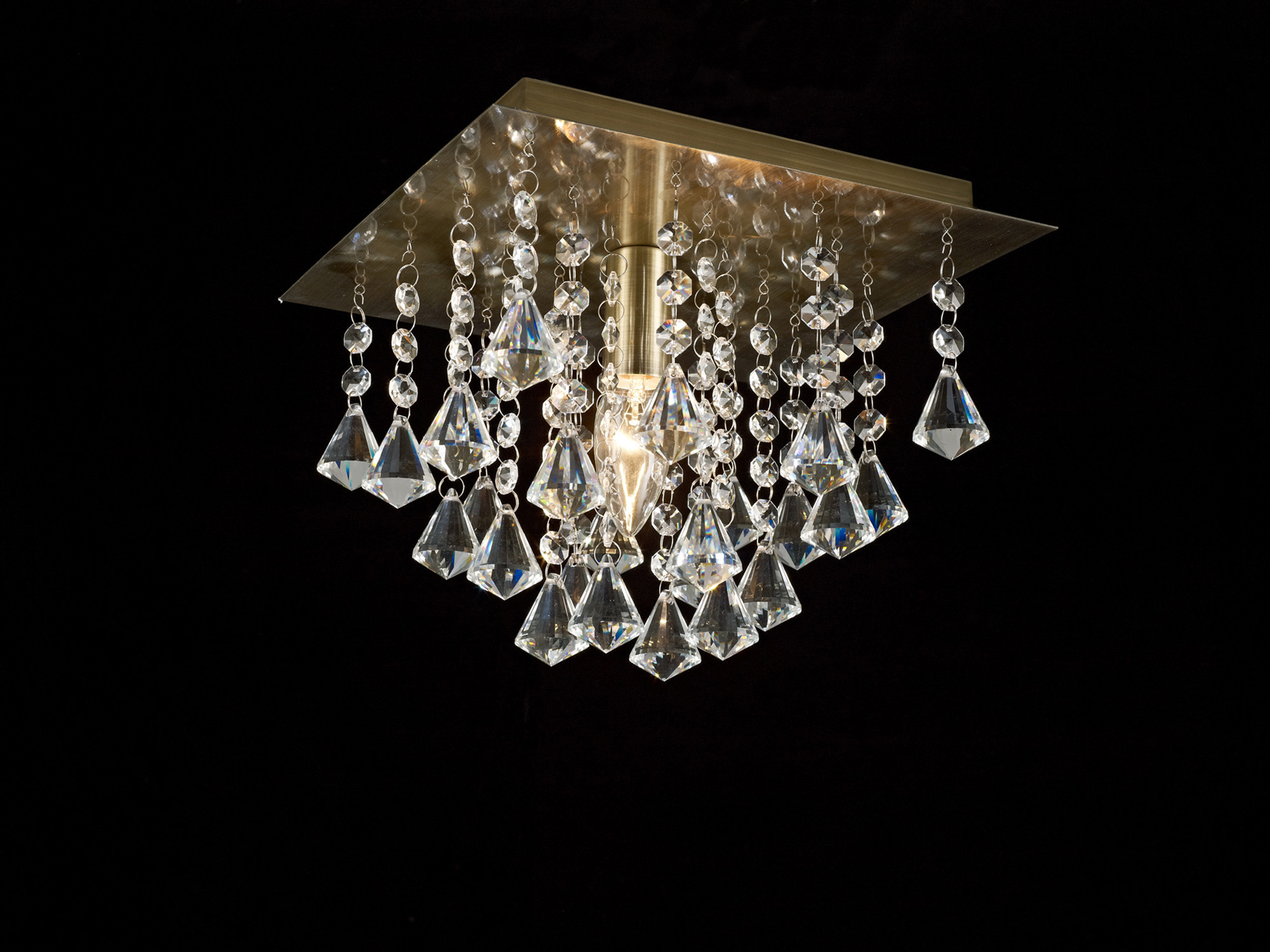 Acton Crystal Ceiling Lights Deco Flush Crystal Fittings